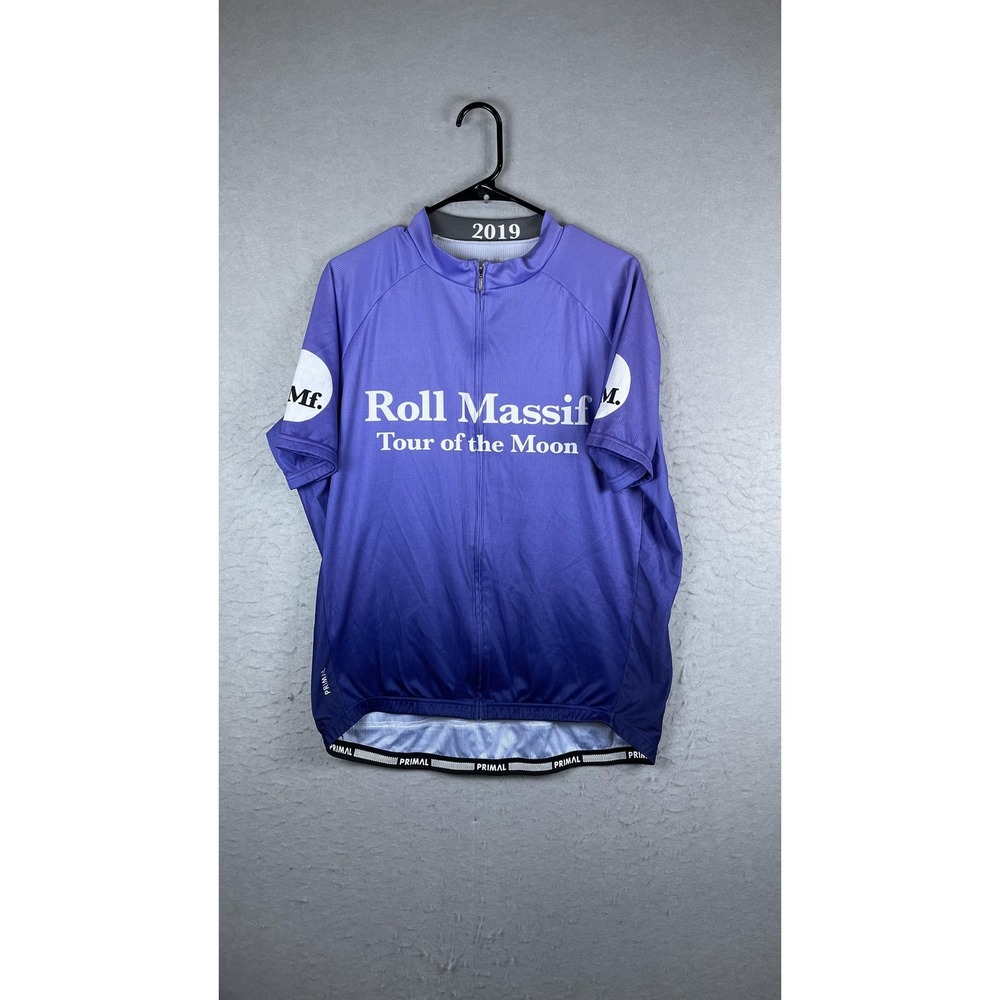 Primal Roll Massif Tour Of The Moon Cycling Jersey Mens 2XL Purple Bike Shirt